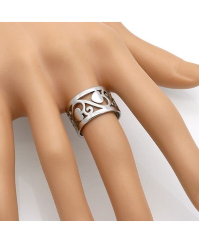 Stainless Steel Heart Shaped Wedding Engagement Anniversary Promise Statement Cocktail Party Band Style Ring $10.80 Bands