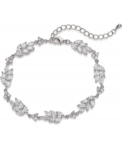 Cubic Zirconia Bridal Wedding Bracelets for Brides Bridesmaids Marquise Elegant Tennis Bracelet for Women Jewelry Gift $18.14...