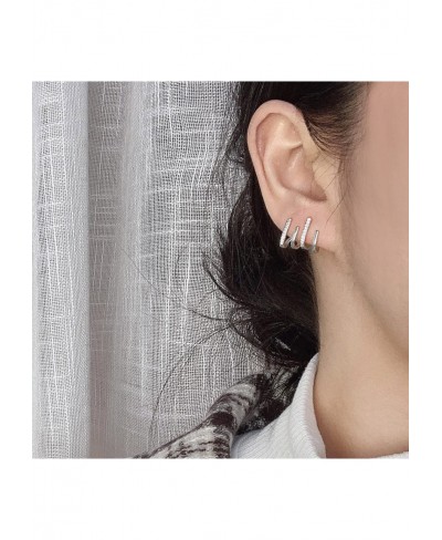Claw Earring Cuff Zircon Needle Stud Hoop Earrings for Women Trendy Minimalist Hug Flower Ear Crawler Clip Wrap Piercing Stud...