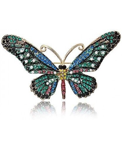 Vintage Butterfly Brooch Pin - Colorful Rhinestone Crystal Brooches Decoration Gift for Women Girls $7.96 Brooches & Pins