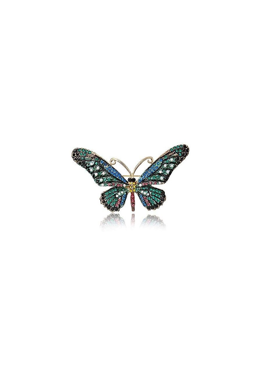 Vintage Butterfly Brooch Pin - Colorful Rhinestone Crystal Brooches Decoration Gift for Women Girls $7.96 Brooches & Pins