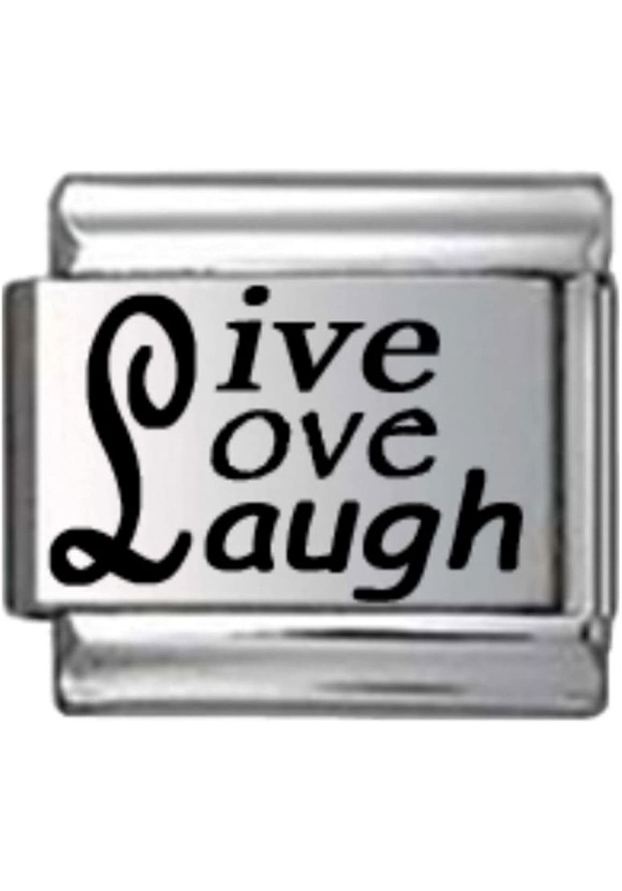 Live Love Laugh Laser Engraved Italian 9mm Link LV084 Fits Traditional Classic $35.16 Charms & Charm Bracelets