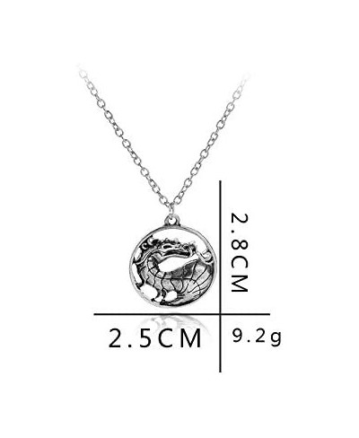 2PCS One Set Mortal Kombat Merchandise Two Dragon Wizard Medallion Pendants Silvertone Plated Vintage Mortal Targaryen Dragon...