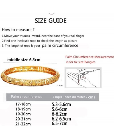 18K Gold Plated Dubai Gold Bangles Women Gold Color Bangles&Bracelet African/Ethiopian/Arab/Kenya/Middle East Wedding Gifts(4...