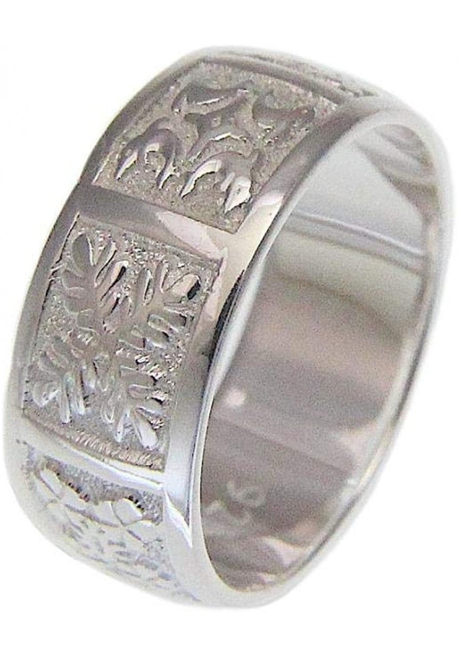 925 sterling silver Hawaiian honu turtle quilt 8mm band ring size 3-14 $23.36 Bands