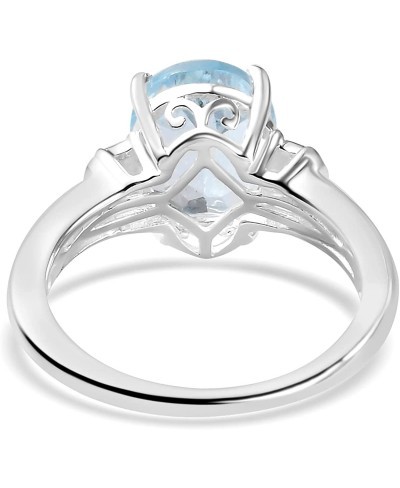 Sky Blue Topaz Solitaire Engagement Ring for Women 925 Sterling Silver $16.05 Engagement Rings