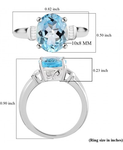 Sky Blue Topaz Solitaire Engagement Ring for Women 925 Sterling Silver $16.05 Engagement Rings