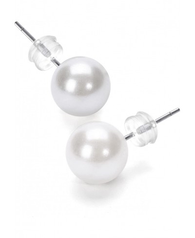 Pearl Stud Earrings Freshwater Pearl Ear Rings Hypoallergenic Earrings 4mm-12mm for Women Bridesmaids Gifts $8.44 Stud