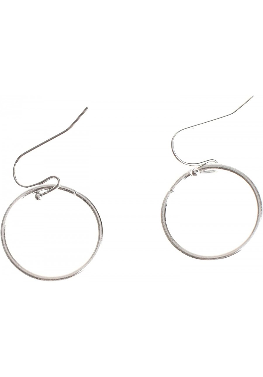 Circle Earrings Silver Dangle Drop Earrings Karma Ring Earrings Mnimalist Earrings Jewelry for Women and Girls Gifts $6.95 Dr...