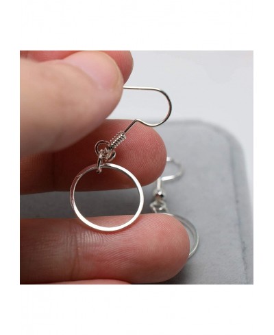 Circle Earrings Silver Dangle Drop Earrings Karma Ring Earrings Mnimalist Earrings Jewelry for Women and Girls Gifts $6.95 Dr...