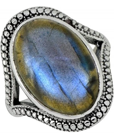 Labradorite Solid 925 Sterling Silver Statement Ring Jewelry $33.68 Statement