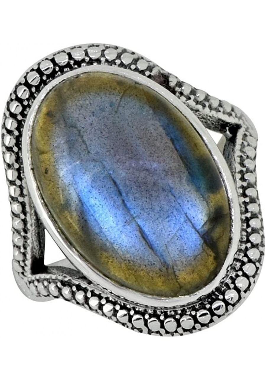 Labradorite Solid 925 Sterling Silver Statement Ring Jewelry $33.68 Statement