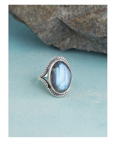 Labradorite Solid 925 Sterling Silver Statement Ring Jewelry $33.68 Statement