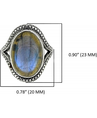 Labradorite Solid 925 Sterling Silver Statement Ring Jewelry $33.68 Statement