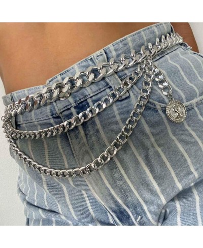 Punk Waist Chain Belt Layered Chunky Waist Rock Chain for Jeans Party Travel Body Jewelry Accessories for Women and Girls $11...