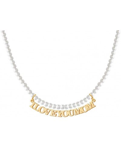 Pearl Necklace Custom White Pearl Necklaces with Name Personalized Pendant Jewelry Gift for Women $28.59 Pearl Strands