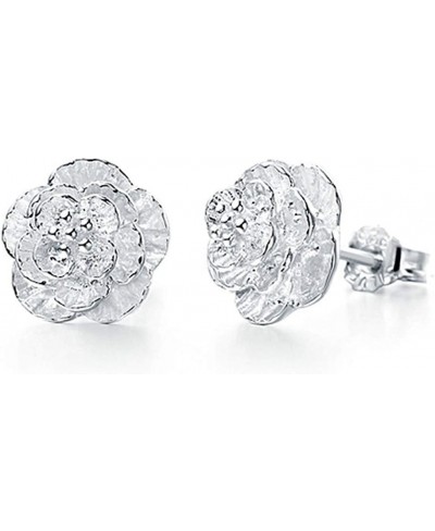 Women Stud Earrings Cherry 925 Sterling Silver Elegant Exquisite Romantic Sensitive Ears Girl's Jewelry Gifts $7.14 Stud