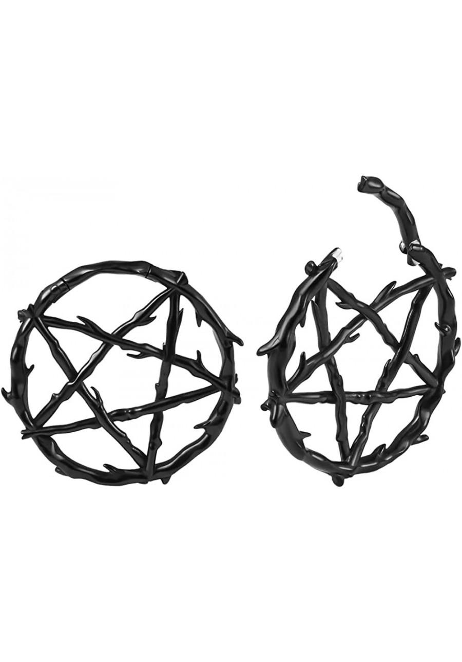 2PCS Pentagram Ring Ear Weights for Stretched Ears Gauges Ear Plugs Body Piercing Tunnels 316 Stainless Steel Hypoallergenic ...