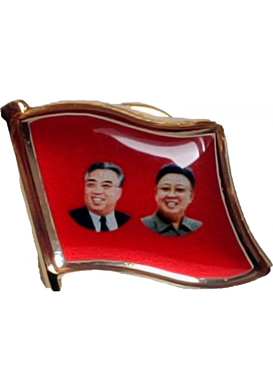 Novelty DPRK Kim Il-Sung Kim Jong-Il Former Leader of North Korea Socialist Communist Brooch Badge Lapel Pin Halloween $25.81...