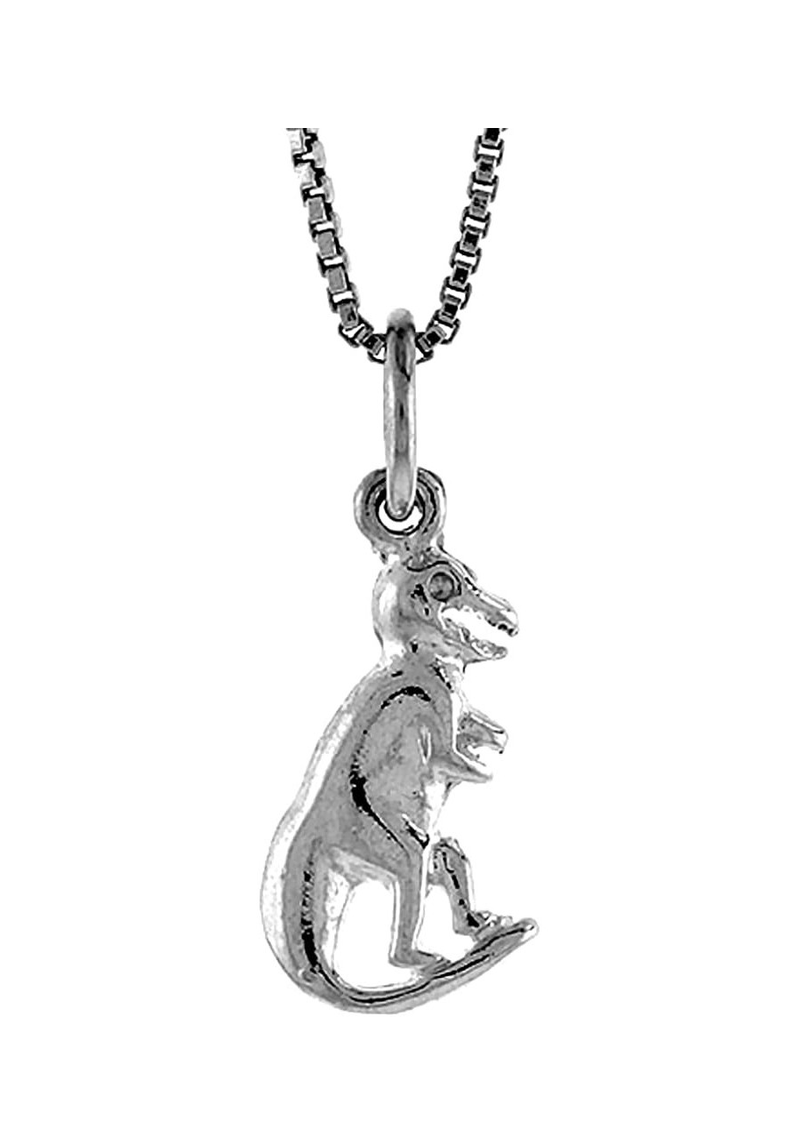 Sterling Silver Small T Rex Dinosaur Pendant 5/8 inch Tall $16.44 Pendants & Coins