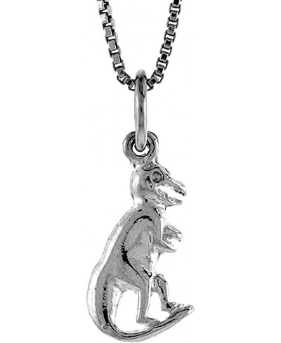 Sterling Silver Small T Rex Dinosaur Pendant 5/8 inch Tall $16.44 Pendants & Coins