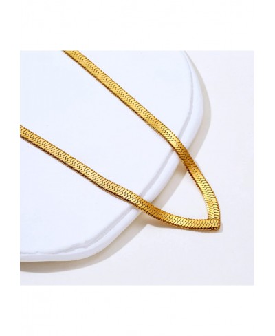 Dainty Gold Layered Necklaces for Women 18K Gold Plated Stacked Herringbone Choker Necklace Coin Pendant Snake Chain Necklace...