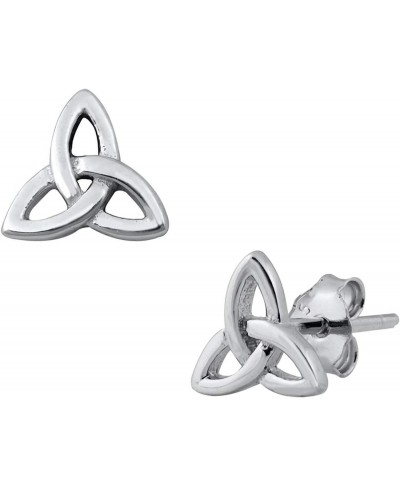 7mm Small Dainty Celtic Trinity Knot Triquetra 925 Sterling Silver Studs Earrings $15.49 Stud