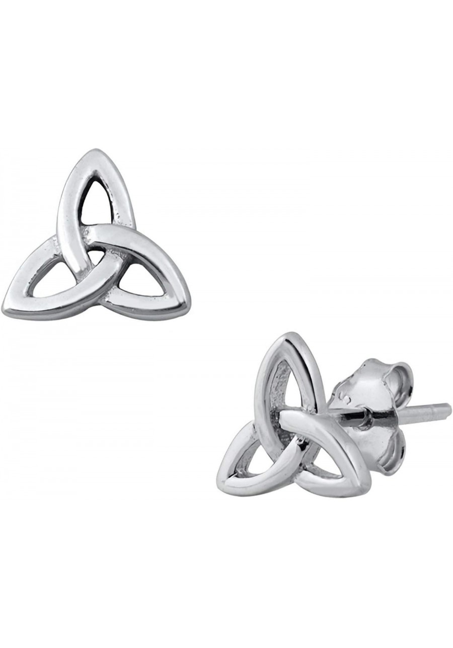 7mm Small Dainty Celtic Trinity Knot Triquetra 925 Sterling Silver Studs Earrings $15.49 Stud