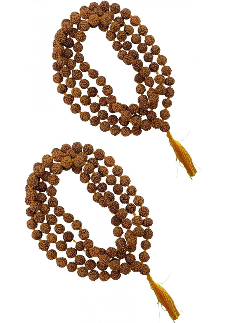 Rudraksha Mala 108+1 Beads Necklace Seed Bead Natural Himalaya 5 face Panch Mukhi Rudraksha Seed Prayer Beads Wrist Mala Wrap...