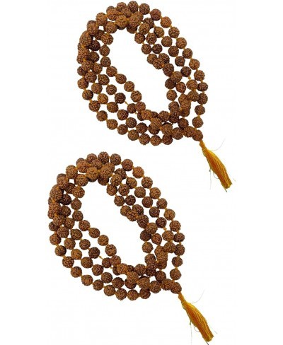 Rudraksha Mala 108+1 Beads Necklace Seed Bead Natural Himalaya 5 face Panch Mukhi Rudraksha Seed Prayer Beads Wrist Mala Wrap...