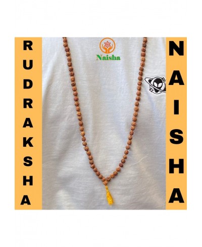 Rudraksha Mala 108+1 Beads Necklace Seed Bead Natural Himalaya 5 face Panch Mukhi Rudraksha Seed Prayer Beads Wrist Mala Wrap...