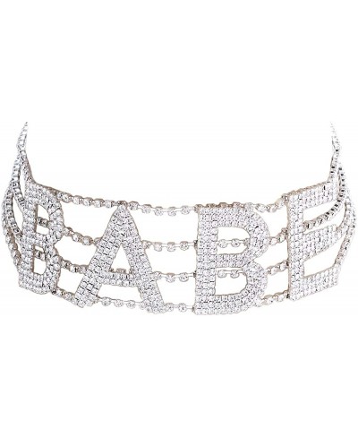 Crystal Rhinestone Babe Statement Choker Necklace $32.10 Chokers