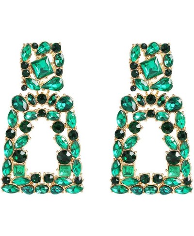 Rhinestone Rectangle Dangle Earrings Geometric Drop Dangle Statement Earrings for Women Fashion Jewelry $10.92 Drop & Dangle