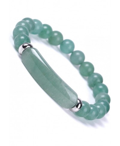 Green Aventurine Jade Stretch Agate Bangle Bracelet 8mm Natural Gemstone Healing Stone Handmade Beads Chakra Crystal Energy H...